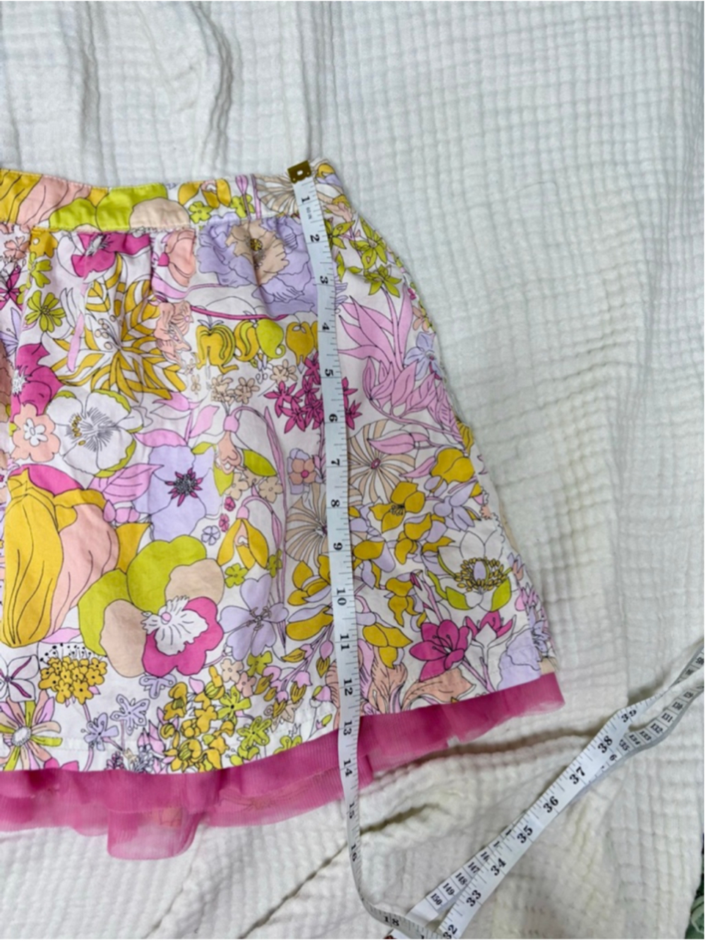 Girls Liberty of London for Target Floral Skirt S Ruffle White Pink Cotton - Picture 5 of 10